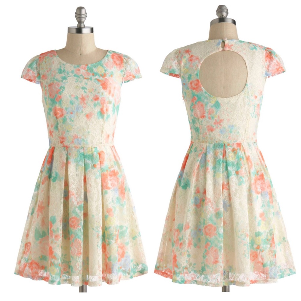 Alice Moon Floral Pastel Lace Dress